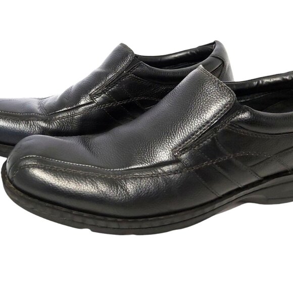 Vintage Dockers Men's Black Leather Slip On  Loafer Shoes - Picture 1 of 5